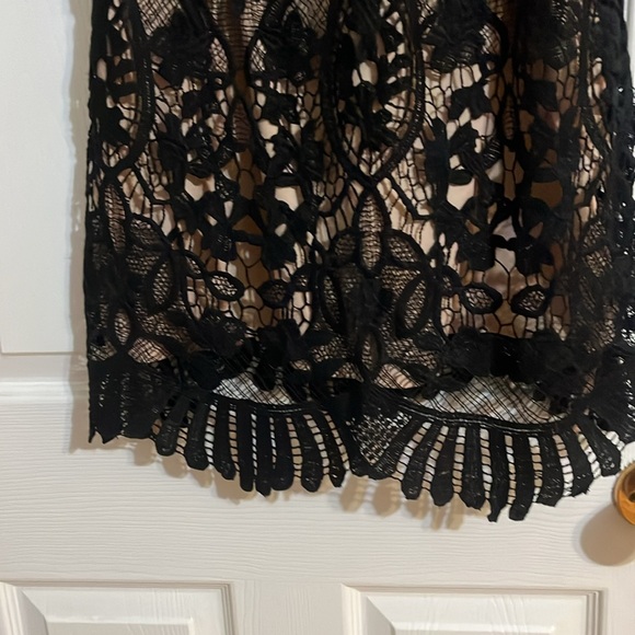 Lace over nude coloured slip dress. - Picture 3 of 4